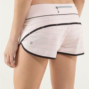 lululemon athletica Light Pink Striped Athletic Shorts